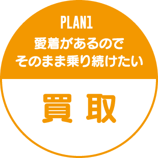 PLAN1 愛着があるのでそのまま乗り続けたい 買 取